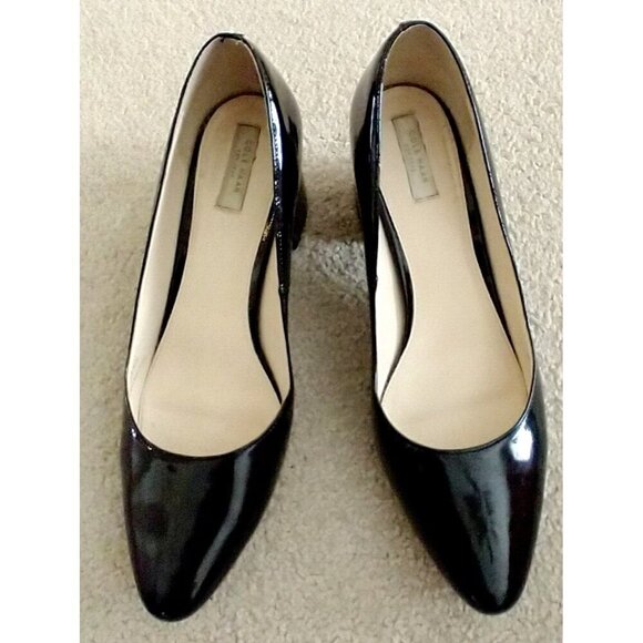 Cole Haan Women's Pumps Block Heel Black Patent Leather W07304 - Size 8.5B - Picture 2 of 9